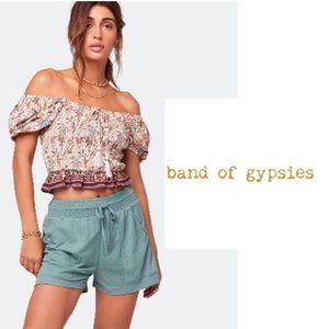 NWT $69 Band of Gypsies Crop Top Plum/Ivory Multiple Sizes